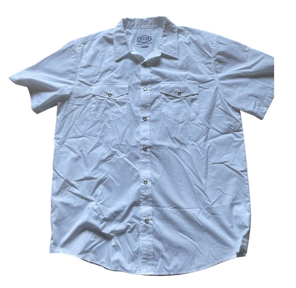 Western Gibson Snap button down shirt Size Large Cowboy Gibson Mens Rodeo Cowboy